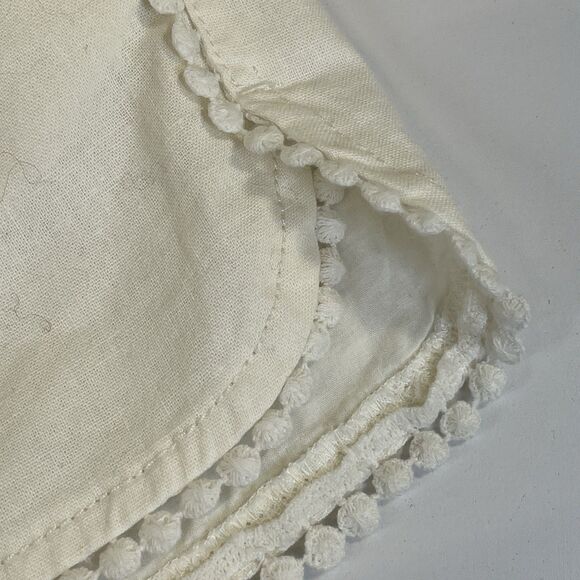 NEW W/Tag Ann Taylor Loft Outlet Wm Shorts Eyelet Trim White Linen Blend SZ‎ LG - Picture 3 of 13